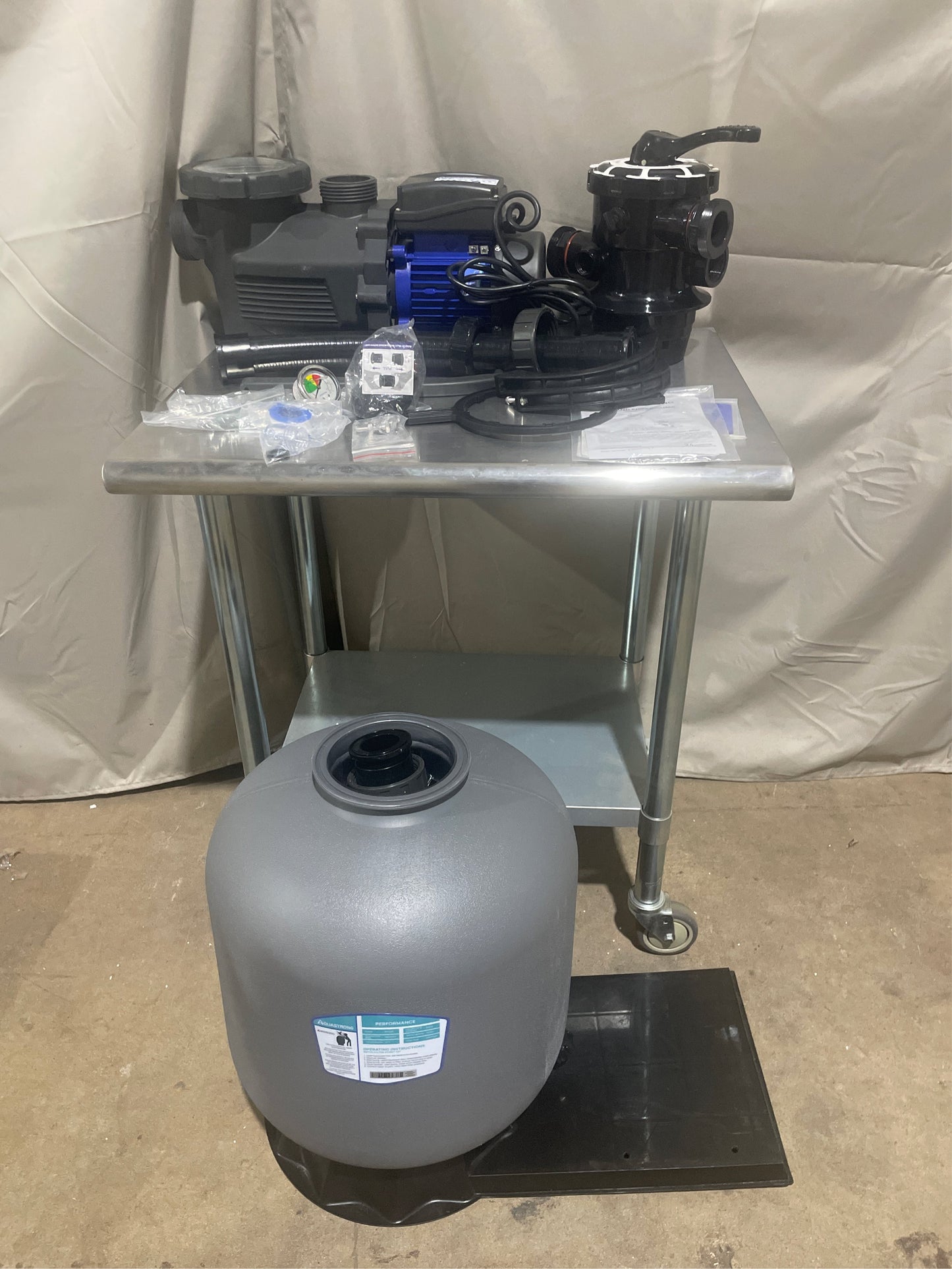 AQUASTRONG Sand Filter Pump, 18in, 1.5 HP