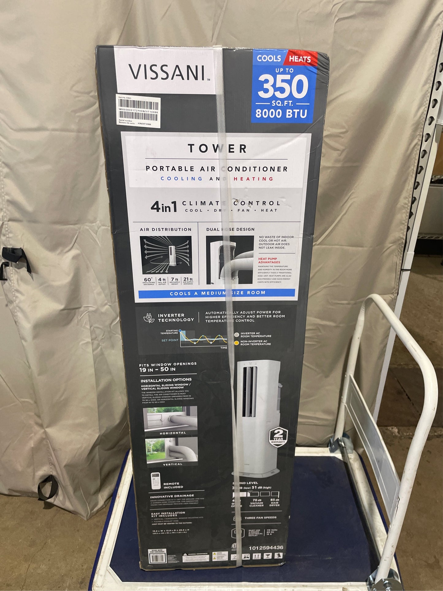 8,000 BTU Portable AC with Heater, Remote