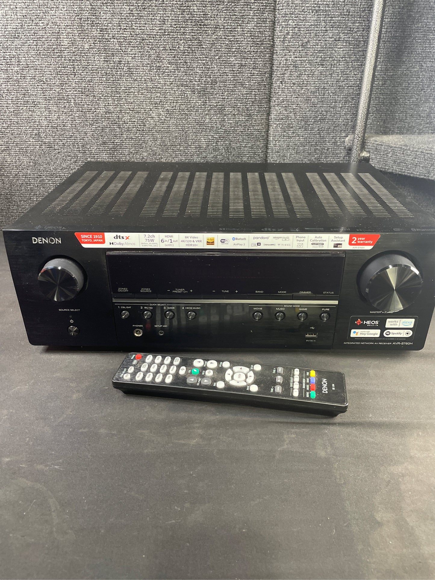 Denon AVR-S760H 7.2 Ch AVR - 75 W/Ch