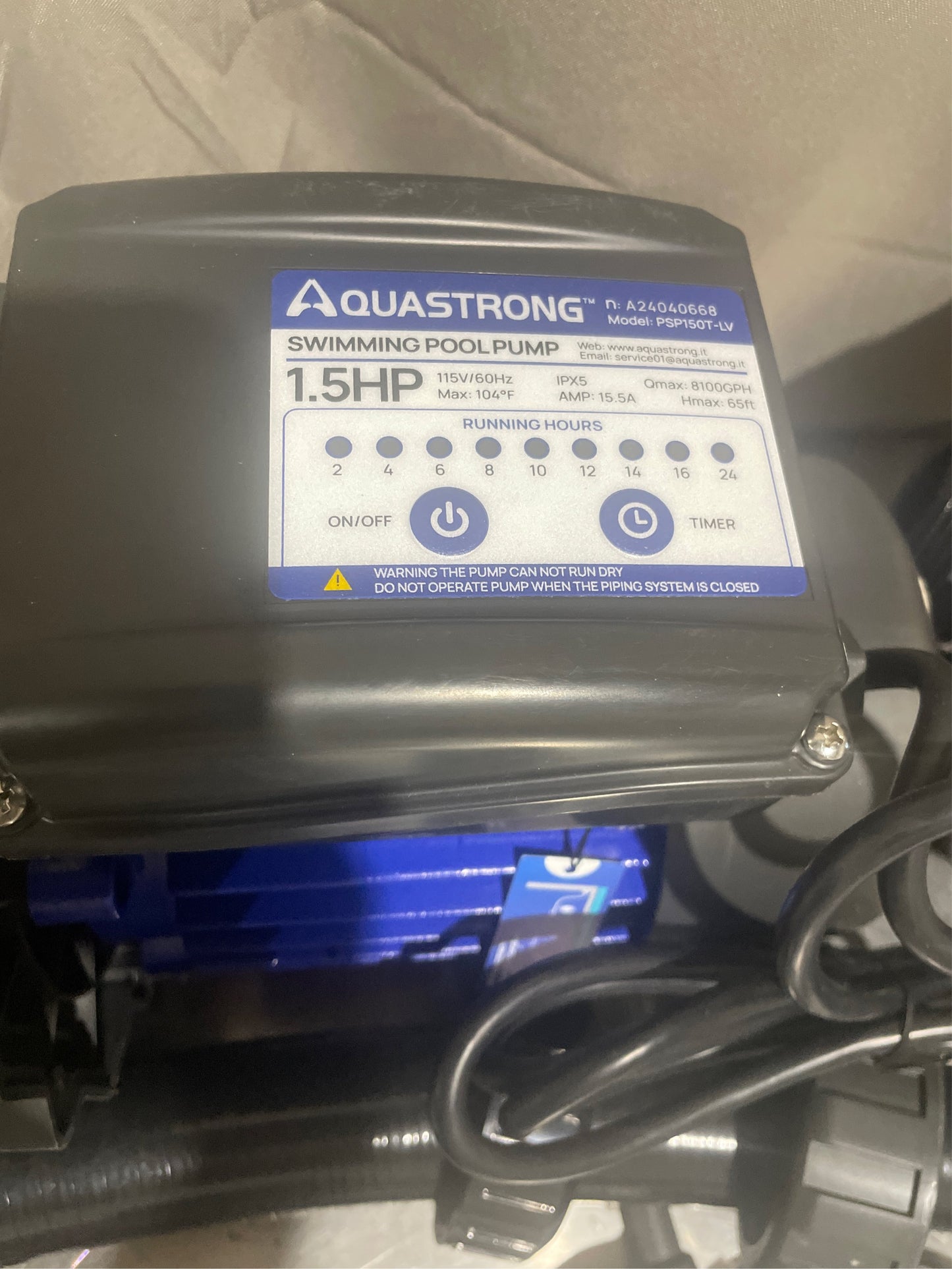 AQUASTRONG Sand Filter Pump, 18in, 1.5 HP