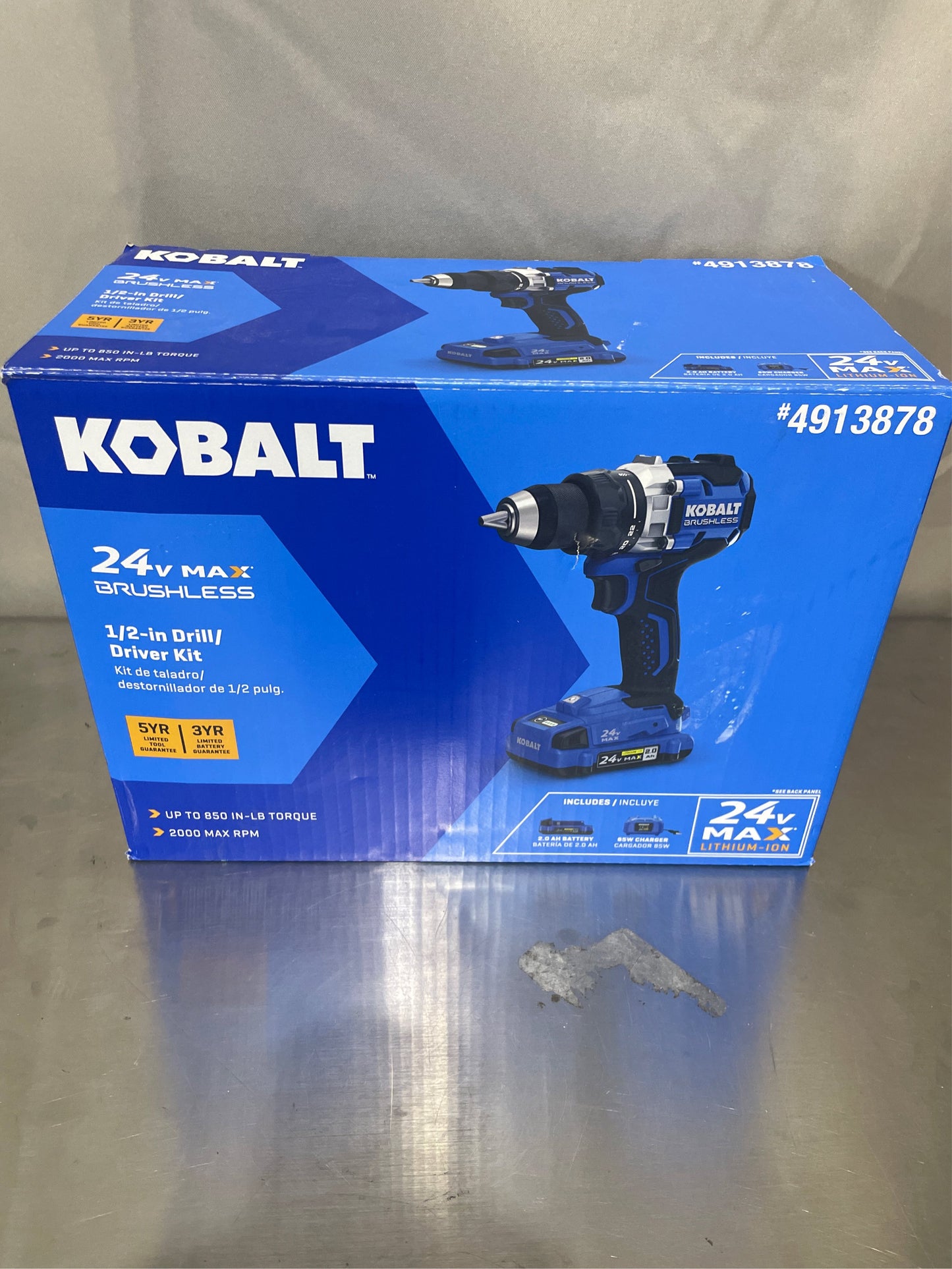 Kobalt 24V 1/2" Drill (Battery, Charger, Bag)