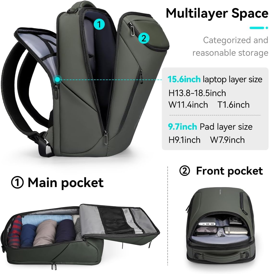 MARK RYDEN Business Backpack for Men, Waterproof