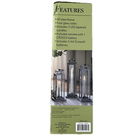 Evergreen LED Tapered Candle Tower, 3 Ct.