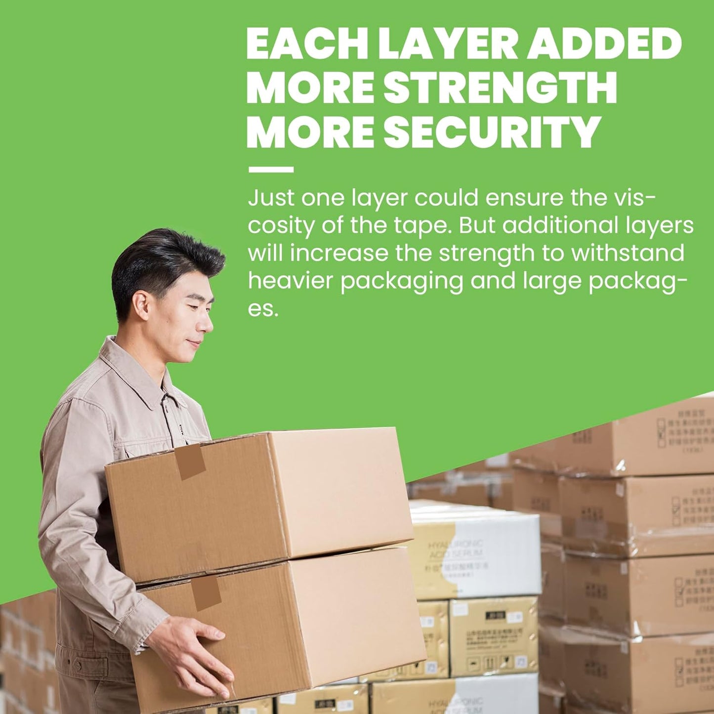 Eco-Friendly Kraft Paper Tape, 2Inch x 55Yard