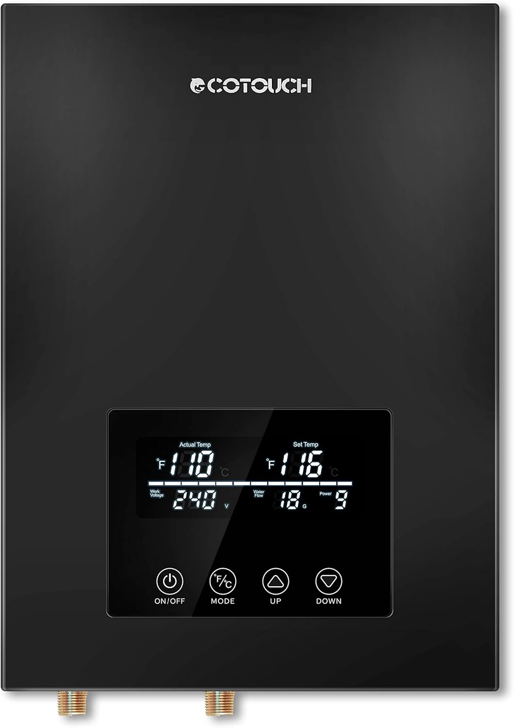Tankless Electric,ECOTOUCH 9KW 240V, Black