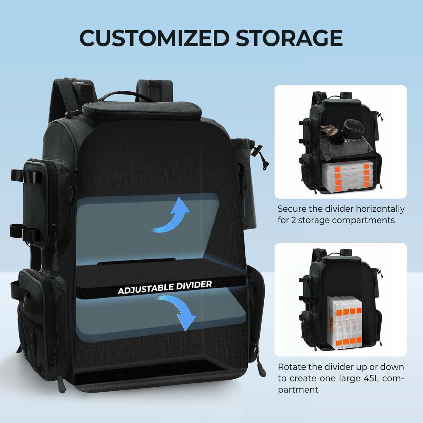 KastKing Bait Boss Backpack, 43L, 4 Boxes