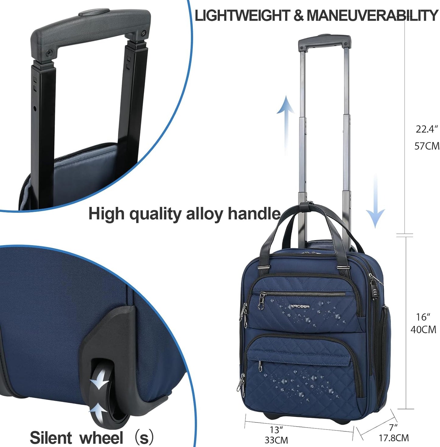 16-inch Underseater Overnight Suitcase, Navy