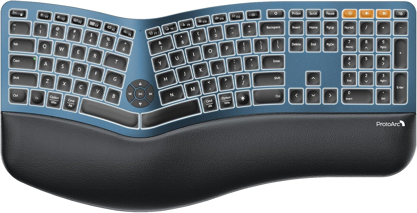 ProtoArc Backlit Wireless Ergo Keyboard