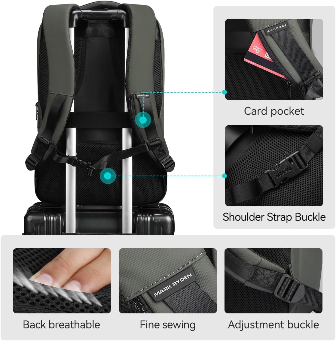MARK RYDEN Business Backpack for Men, Waterproof