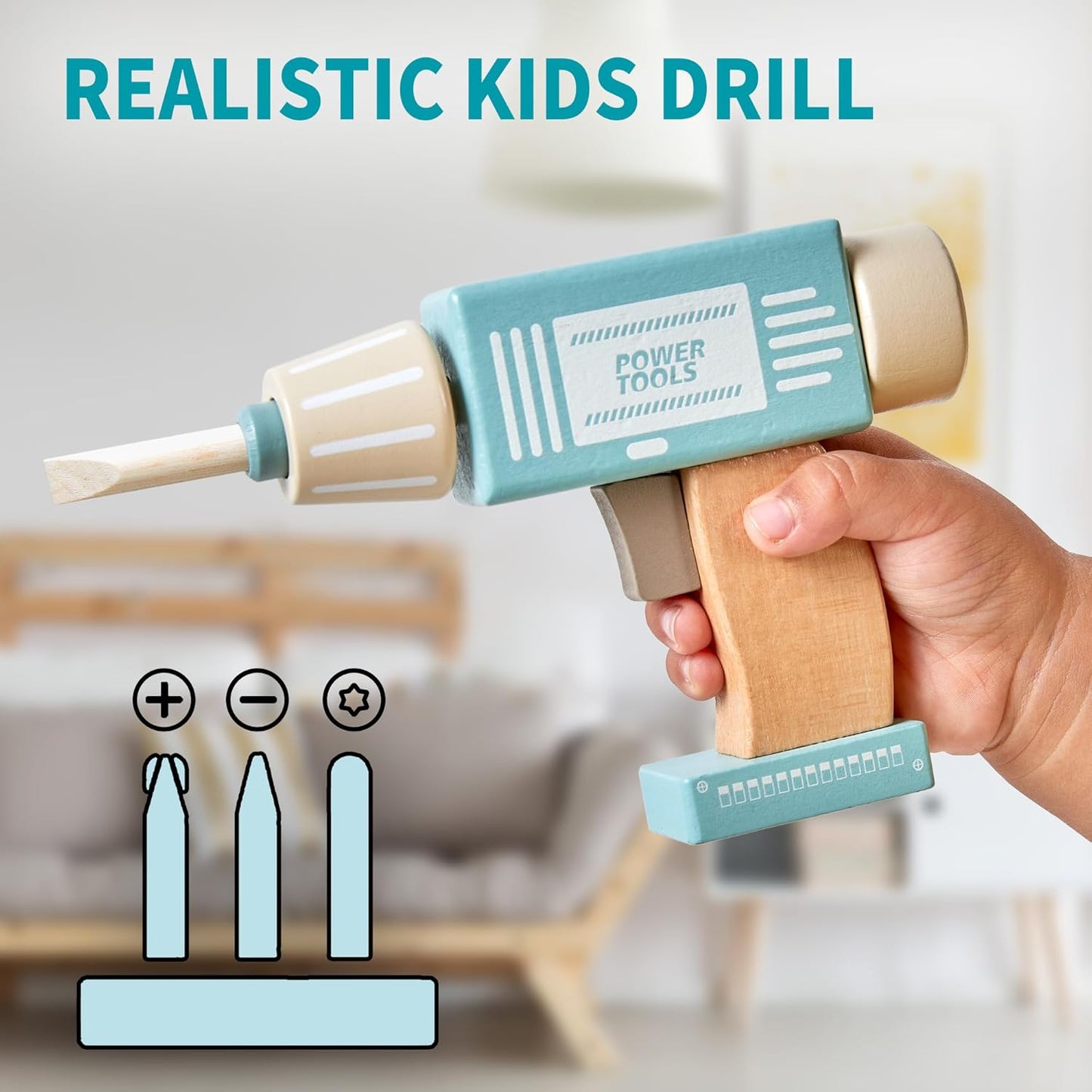 Kids Tool Bench,Wooden Tools Set for Ages 3-5