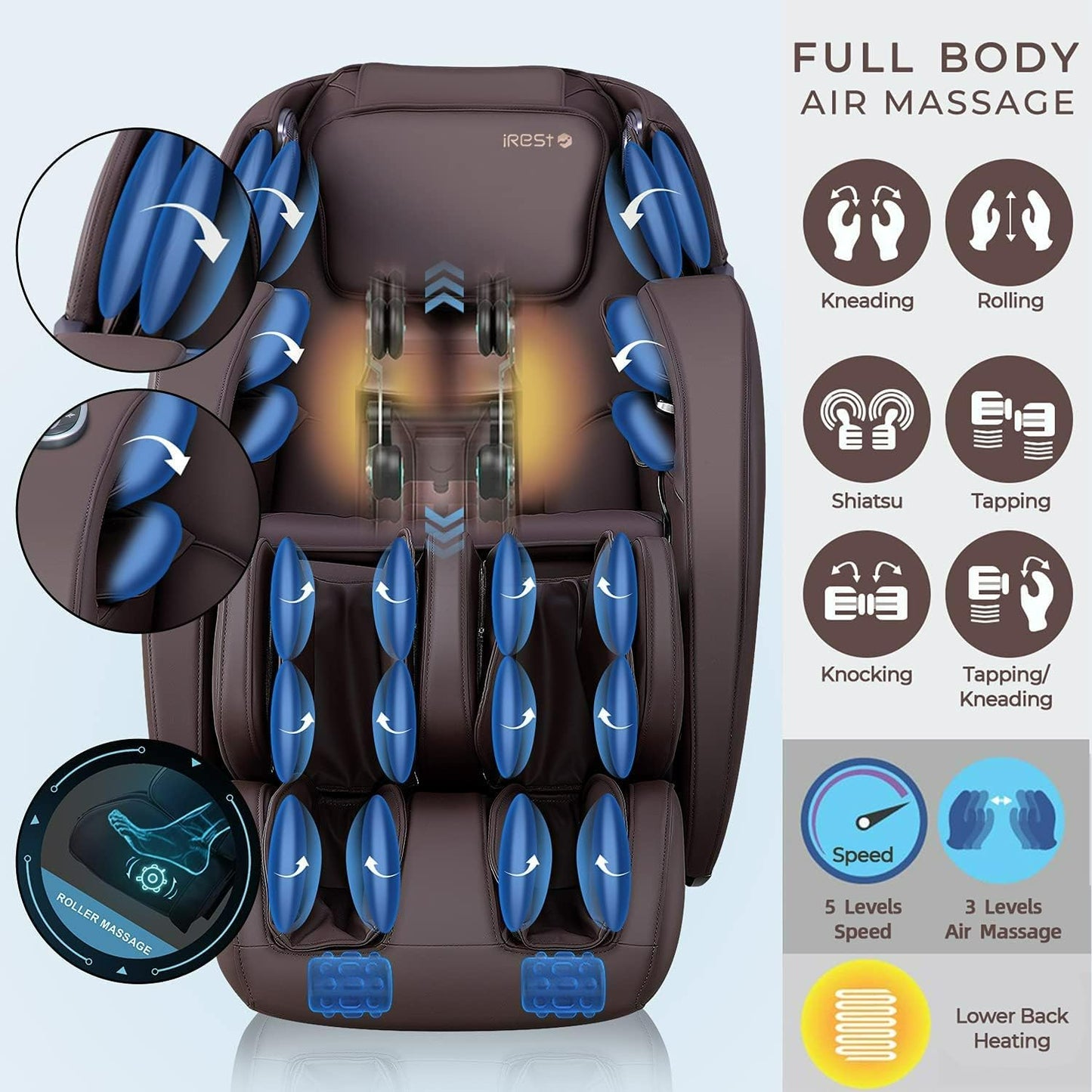 iRest SL Track Massage Chair Recliner, Full
