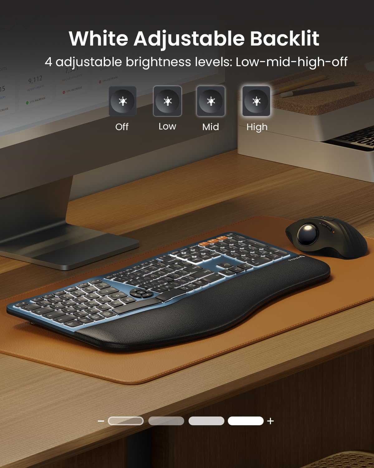 ProtoArc Backlit Wireless Ergo Keyboard