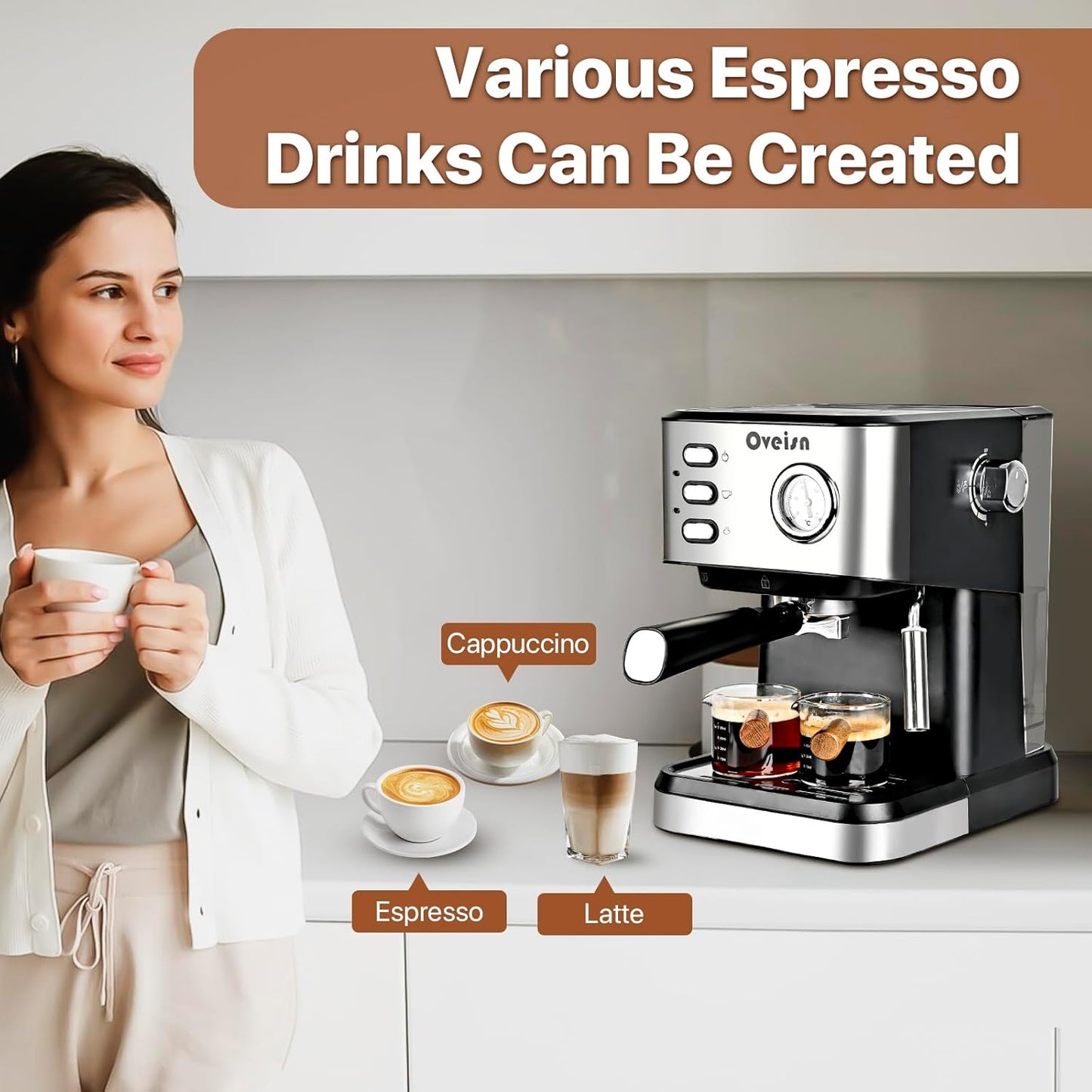Compact Espresso Machine for Home or Office