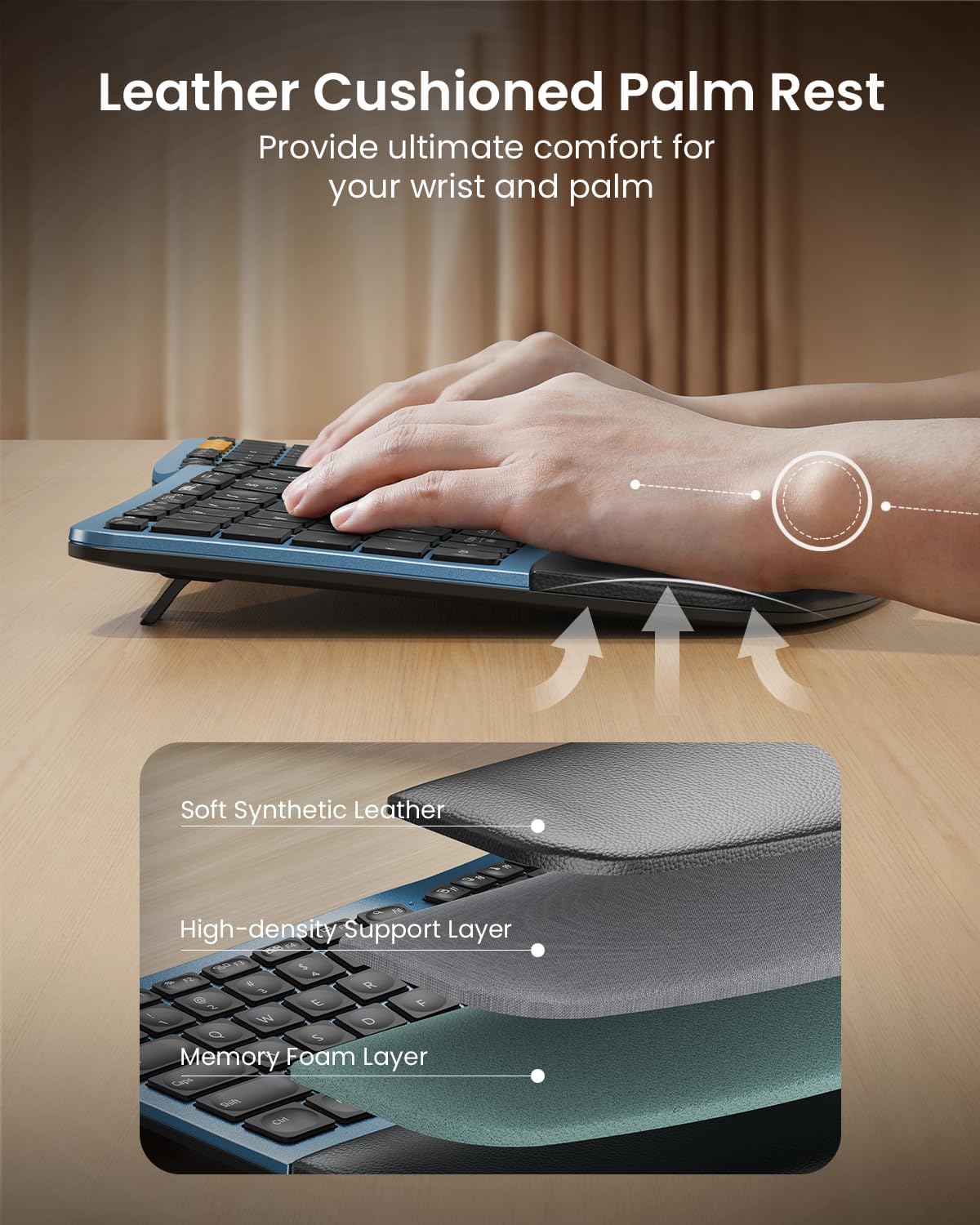 ProtoArc Backlit Wireless Ergo Keyboard