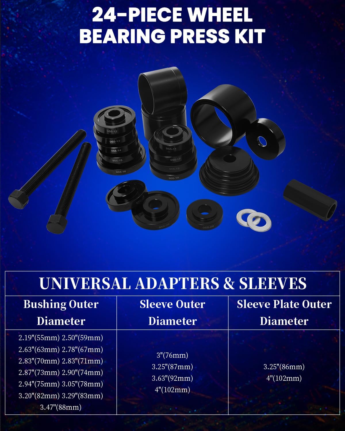 SIXIWANZI 24pc Wheel Bearing Press Kit