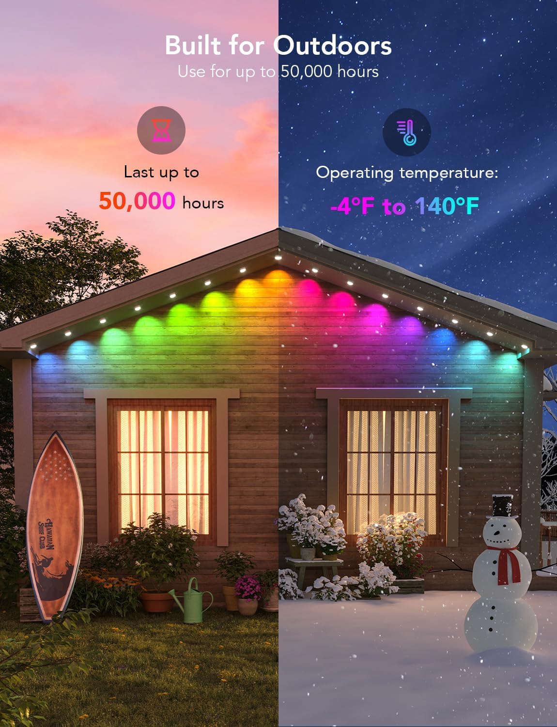 Govee Smart RGBIC Outdoor Lights, 150ft