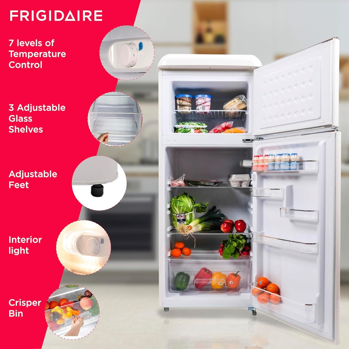 Frigidaire EFR756, Retro Refrigerator, 7.5 cu ft