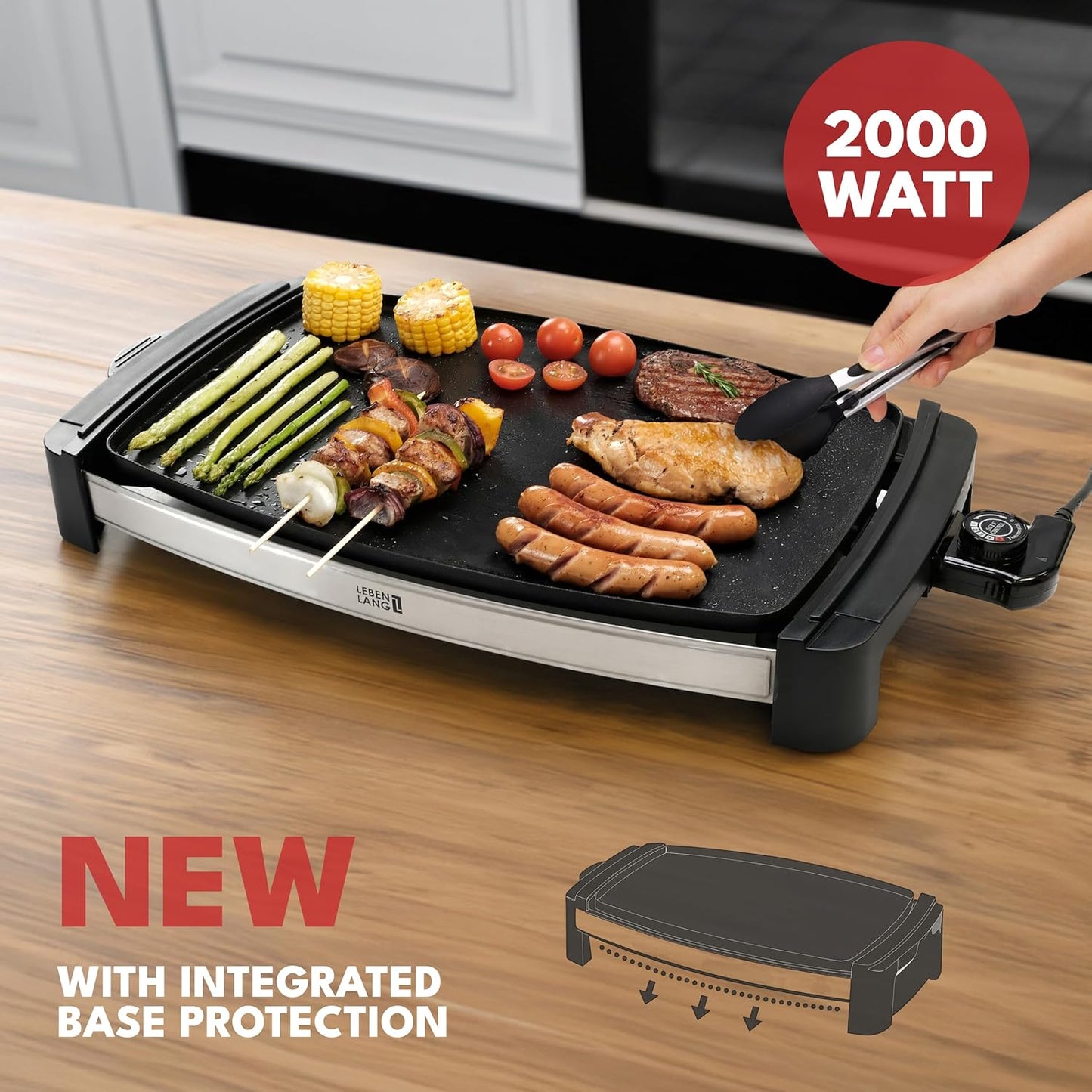 18" Large Electric Griddle Grill - Nonstick