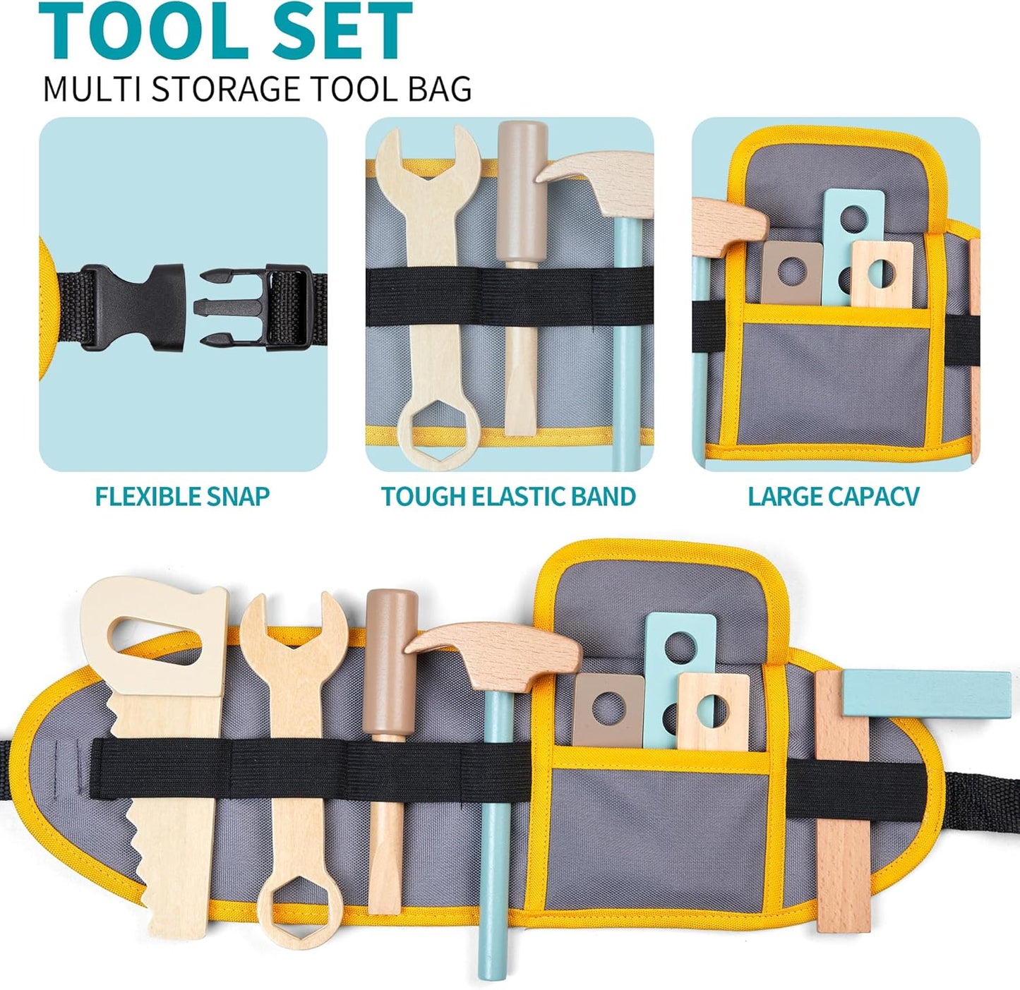 Kids Tool Bench,Wooden Tools Set for Ages 3-5