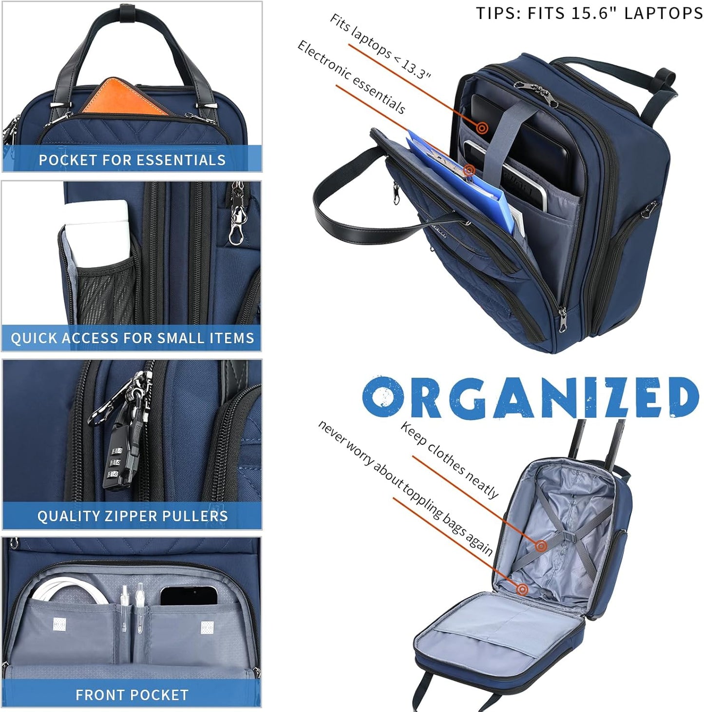 16-inch Underseater Overnight Suitcase, Navy
