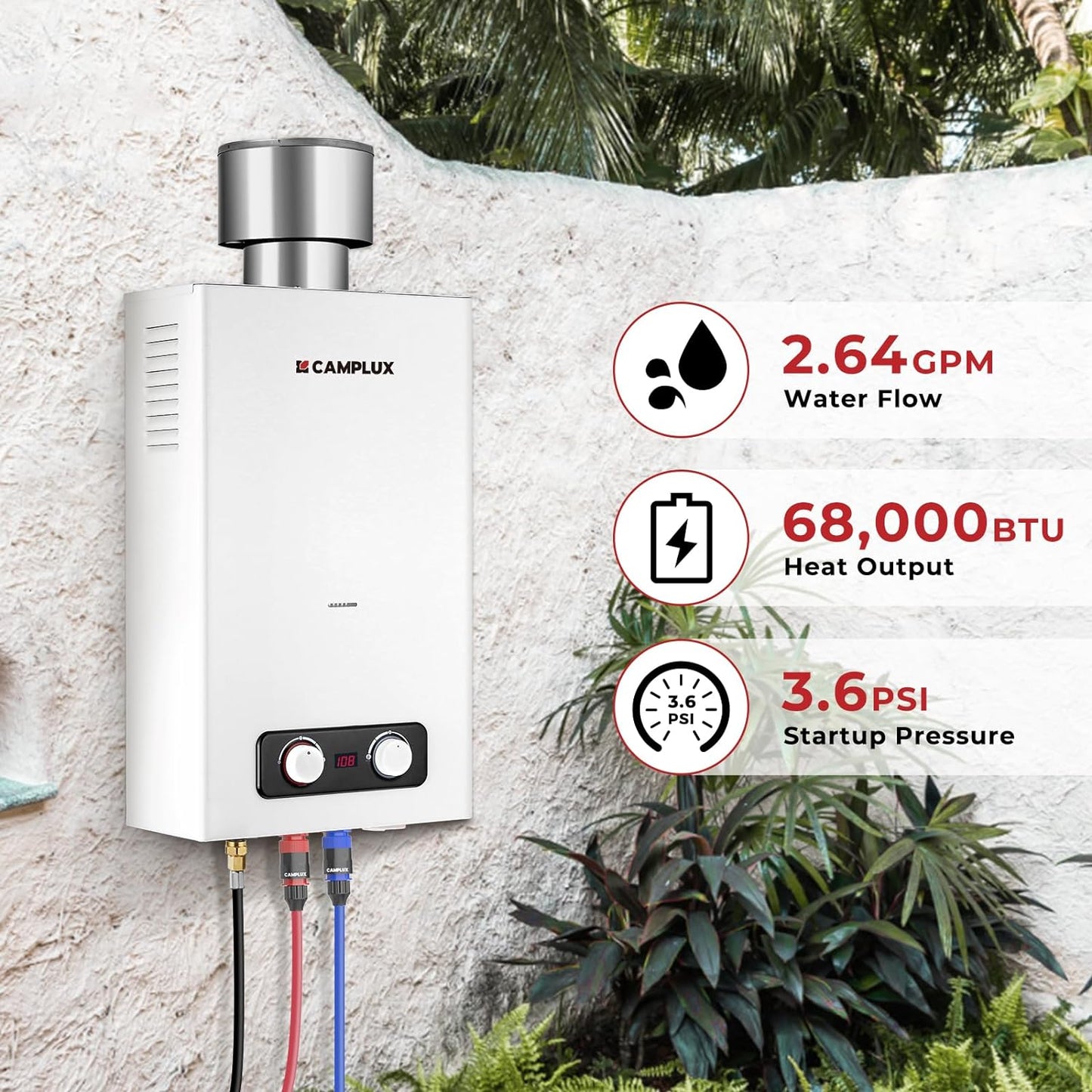 CAMPLUX 2.64 GPM Portable Tankless Heater