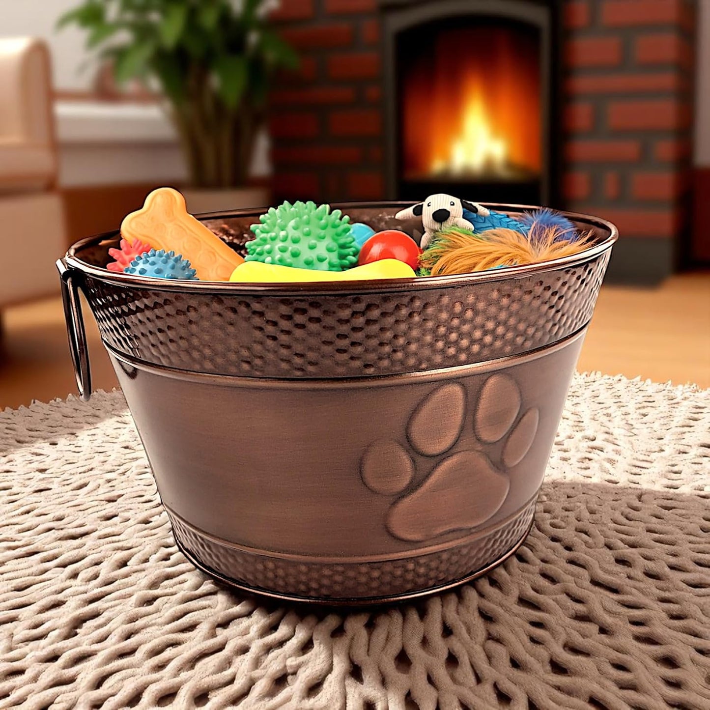 Metal Indestructible Dog Toy Bin - Lead-Free