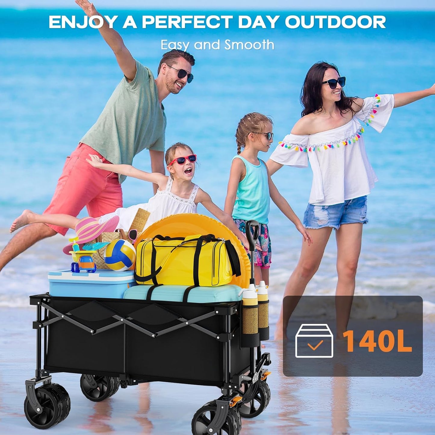 Collapsible Wagon Cart Heavy Duty Foldable