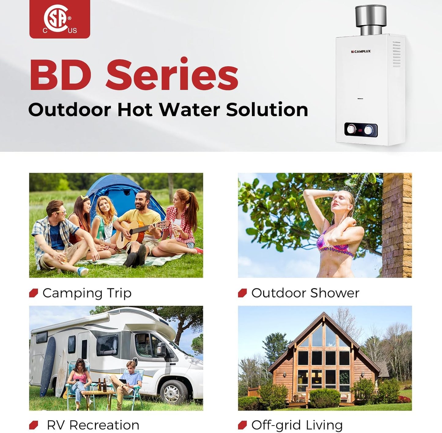 CAMPLUX 2.64 GPM Portable Tankless Heater