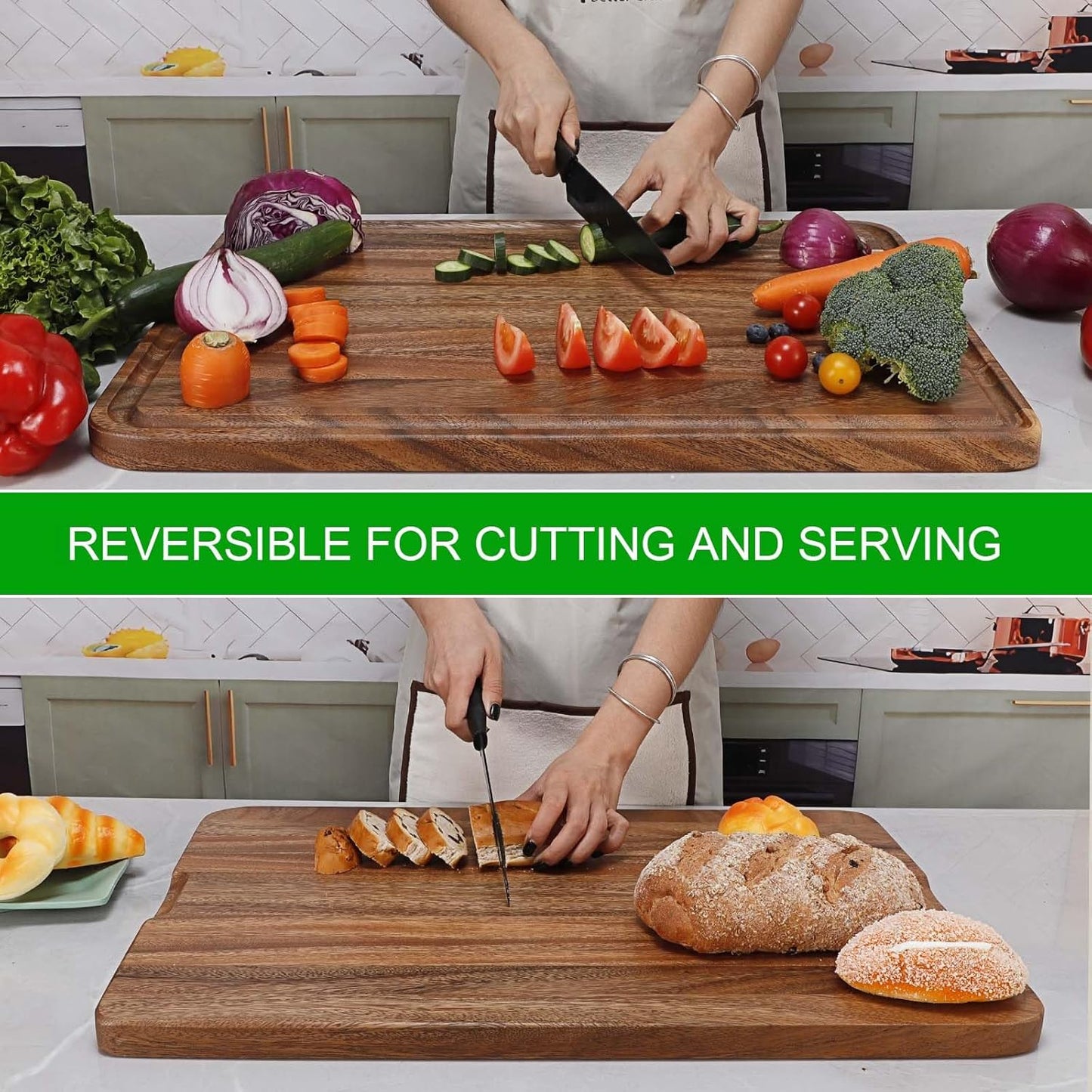 Extra Large Bamboo Cutting Board, XXL, 24" x 16".