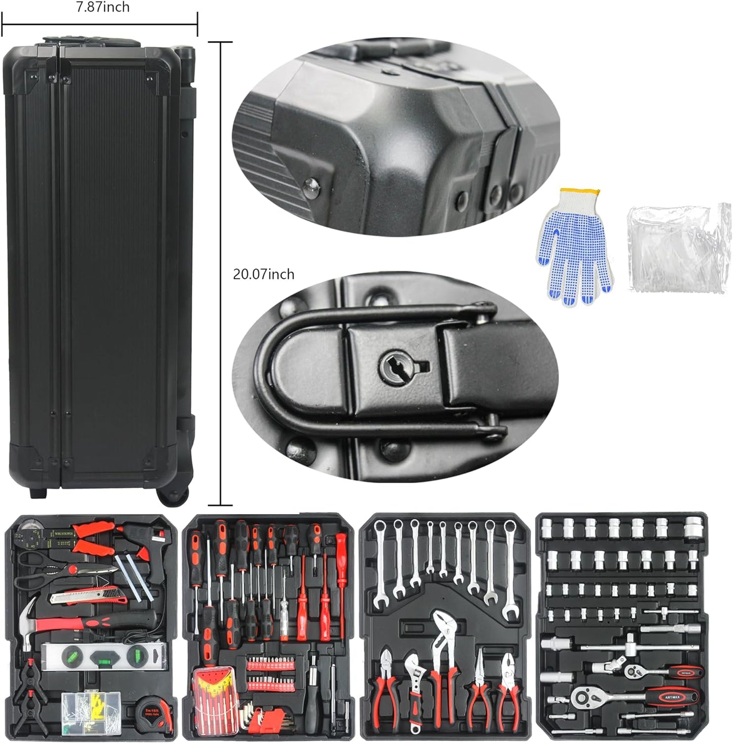 Campfun 899PCS Tool Set with Rolling Box