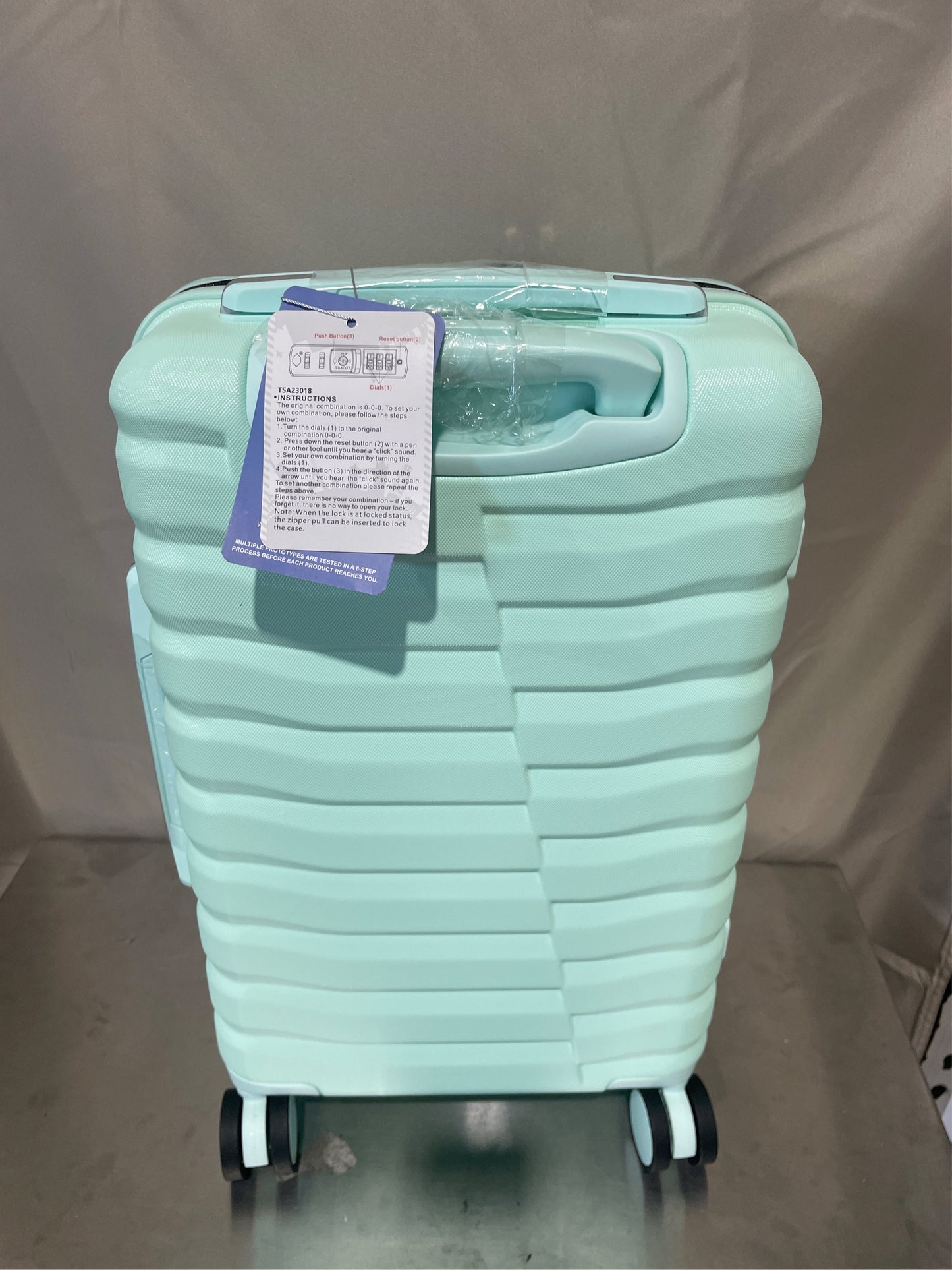 22×14×9 Airline Carry On Luggage, Mint Green