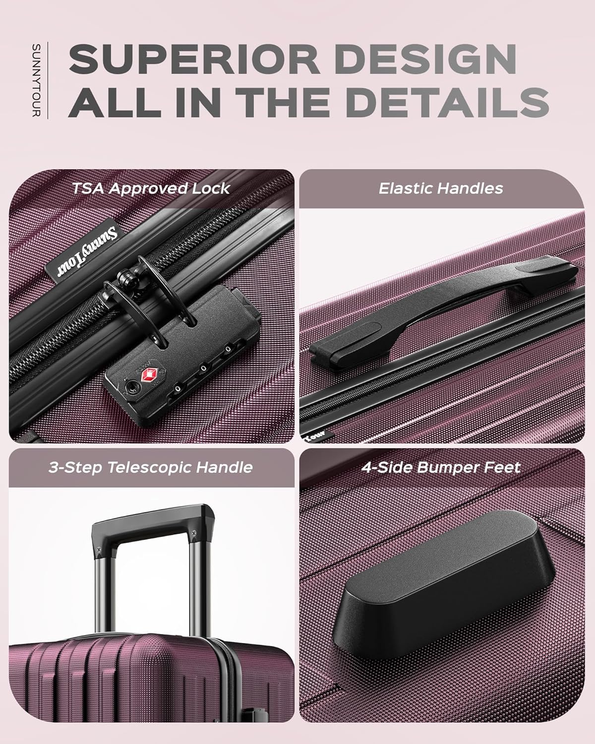 20inch Carry-on Hardcase Suitcase TSA Lock, Red