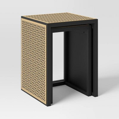 Nesting Accent Table Black/Natural, 24" and 34"; Height