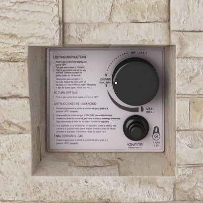 16" Stone Propane Fire Column - Light Brown