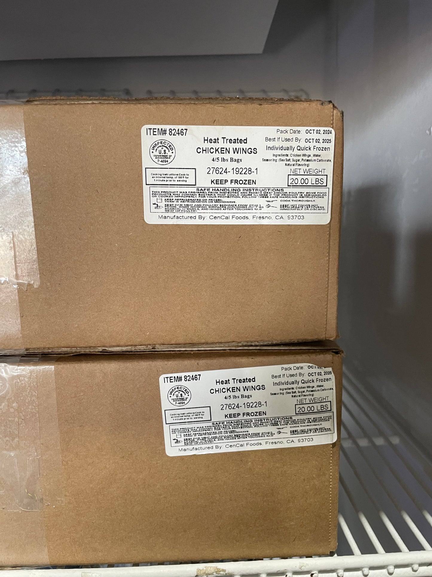 20 lbs - Pre-cooked Chicken Wings (Heat and serve!)