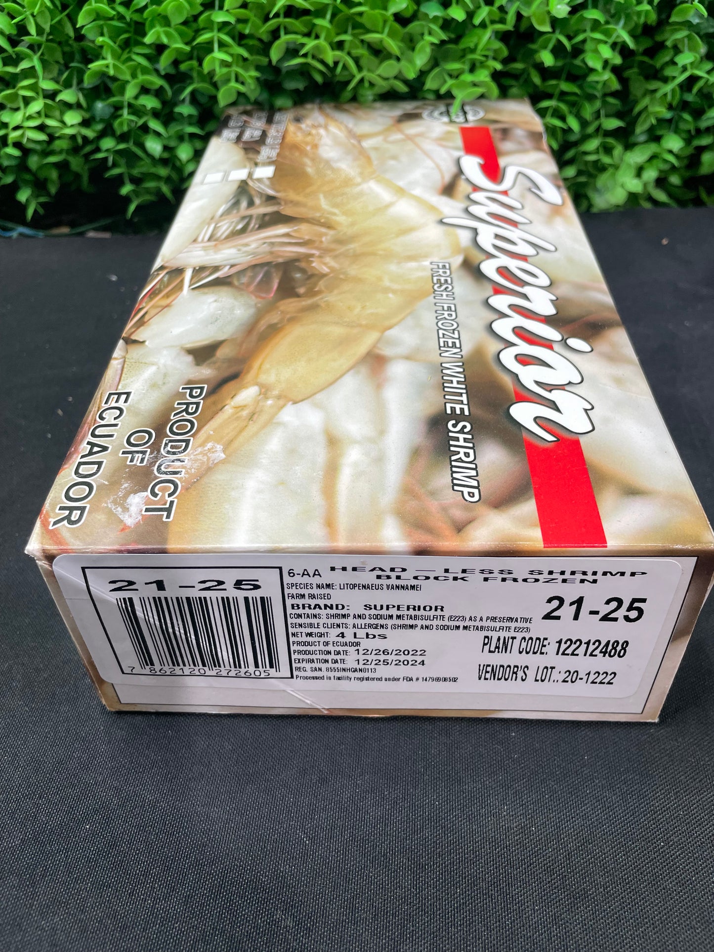4 lbs block box - 21/25 head-less shrimp