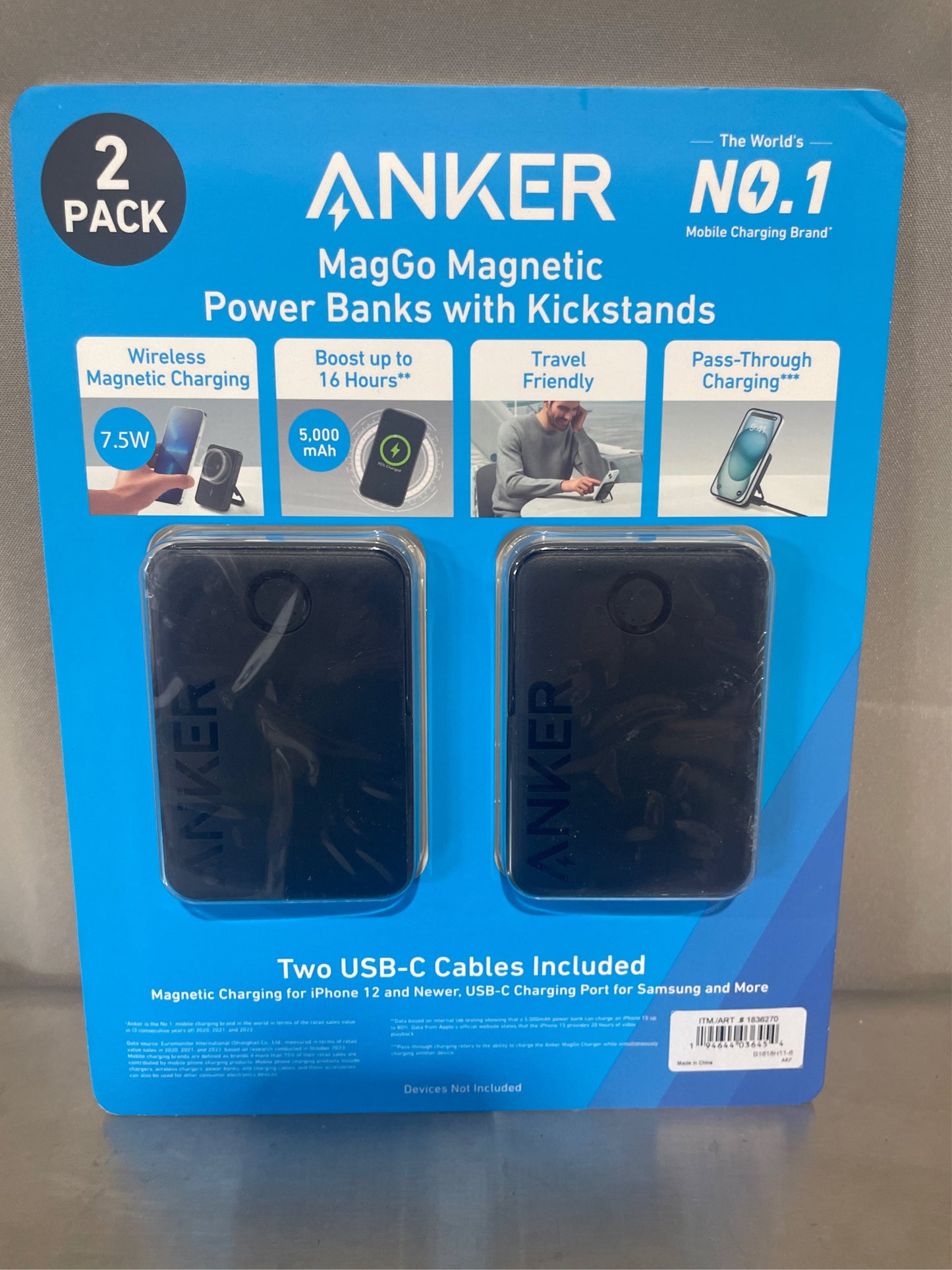 Anker MagGo Magnetic Power Banks, 2 Pack