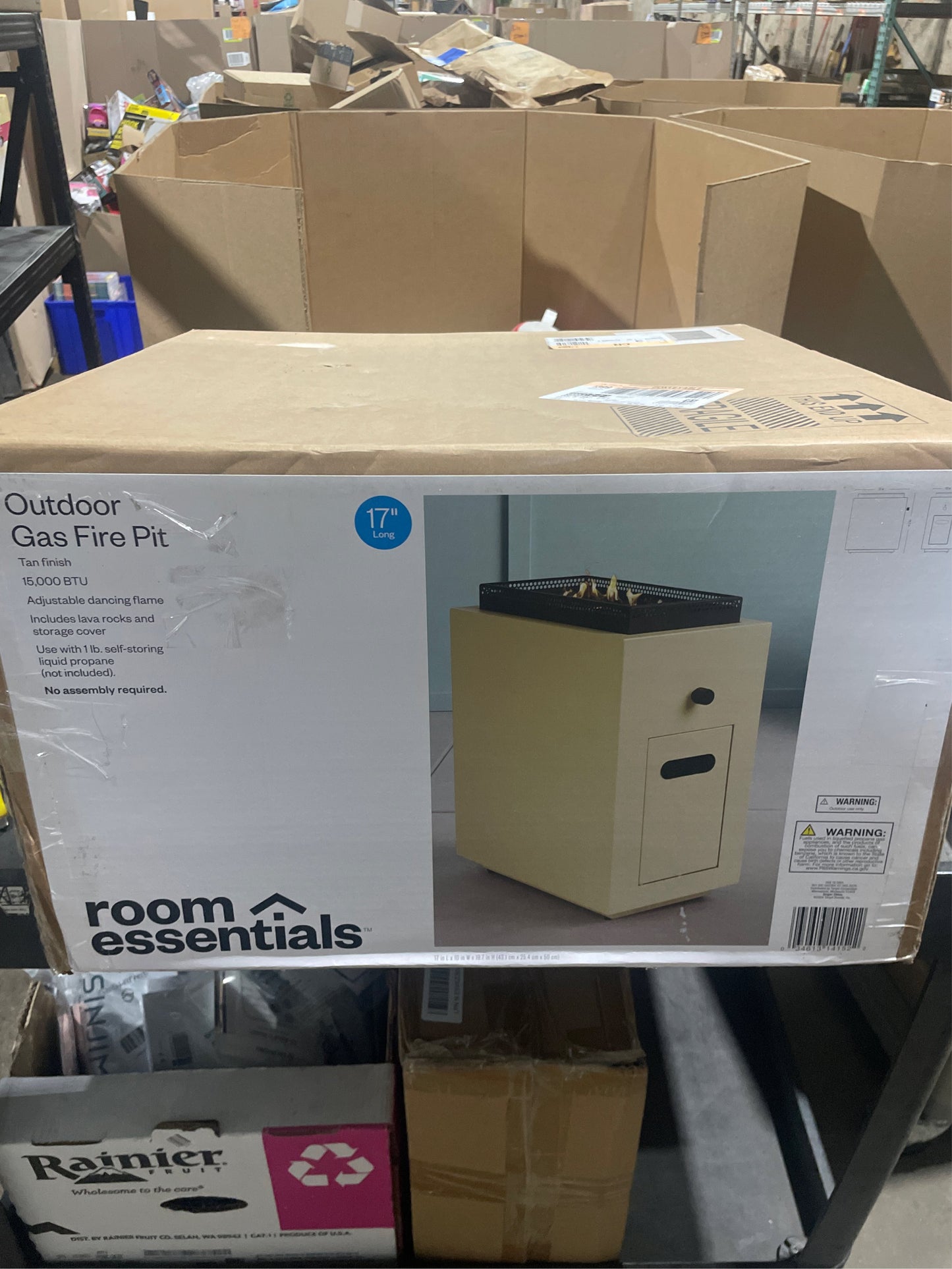 1lb Rectangular Fire Pit Tan - Room Essentials™