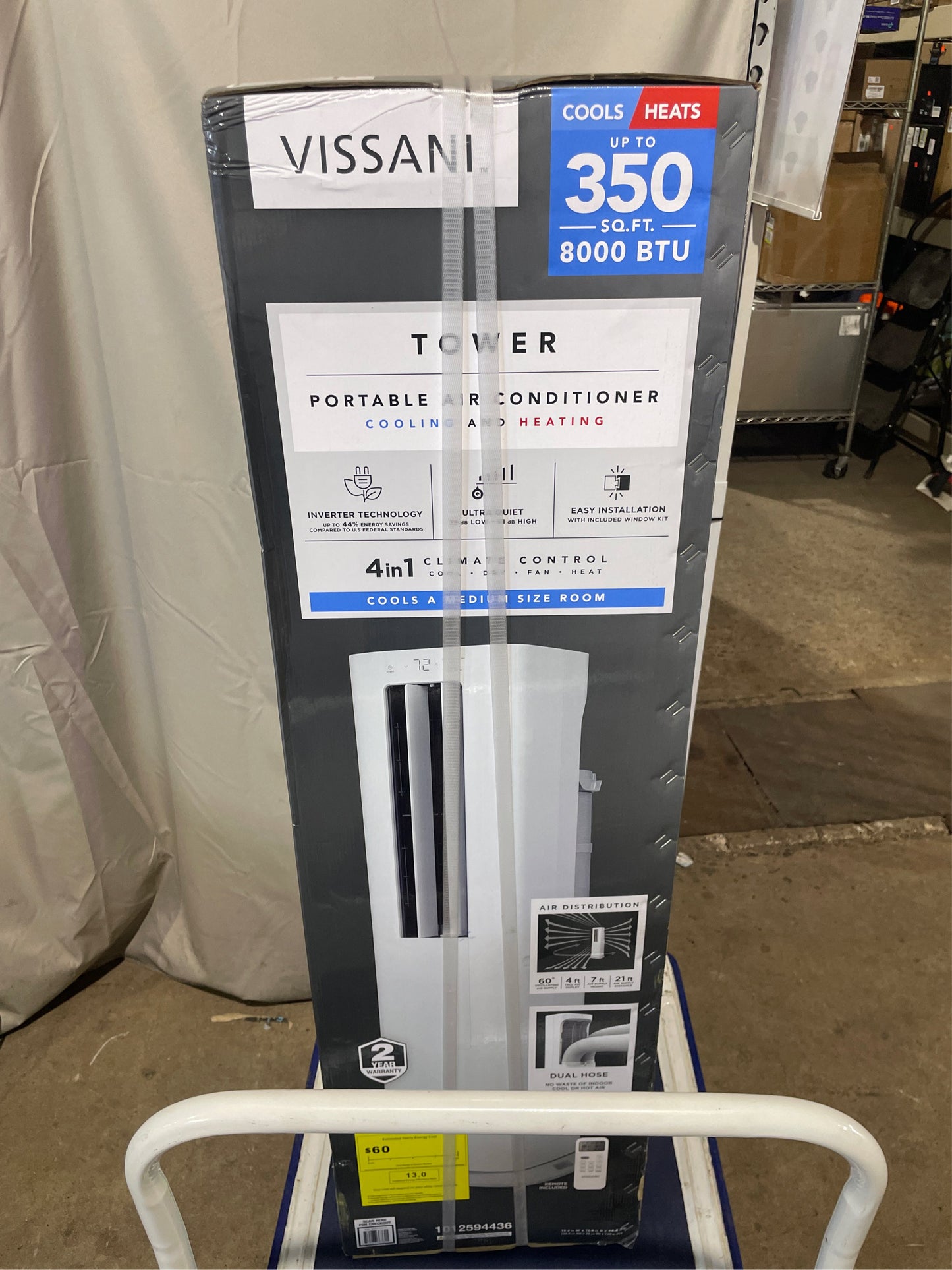 8,000 BTU Portable AC with Heater, Remote