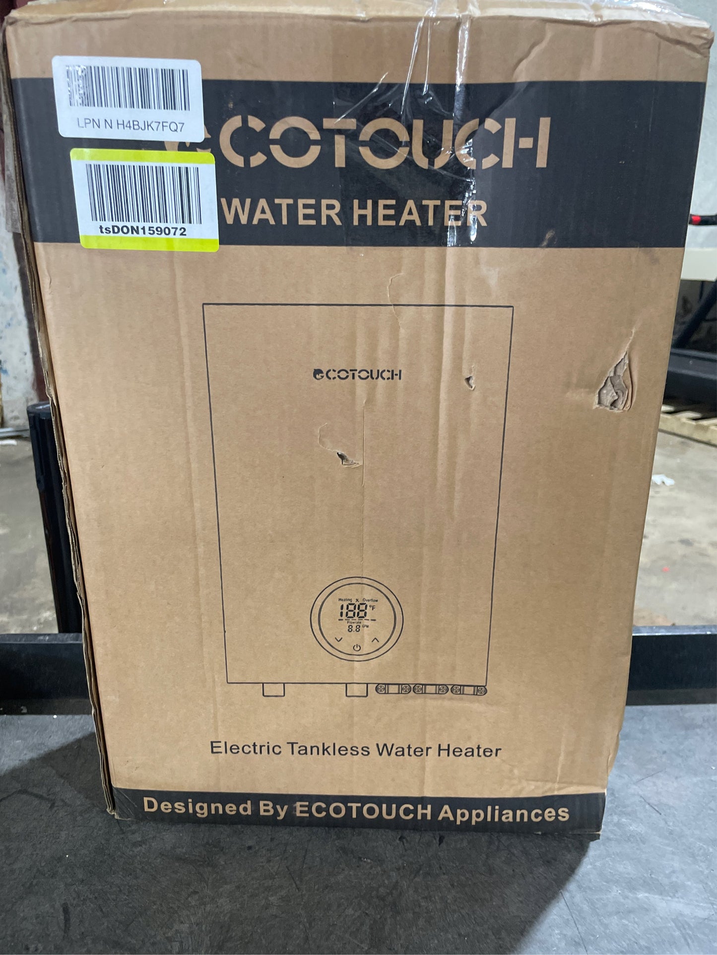 Tankless Electric,ECOTOUCH 9KW 240V, Black
