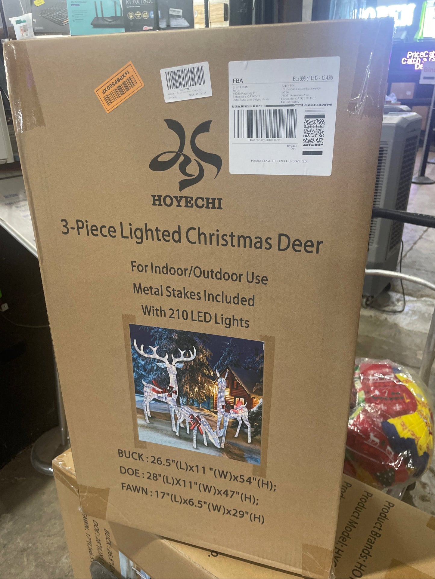 Christmas Decor Outdoors Reindeer Family LED