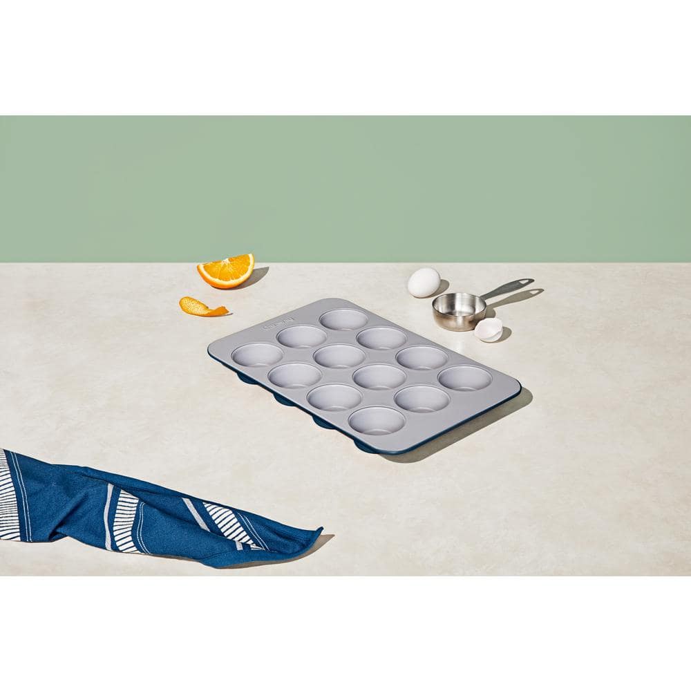 Non-Stick Ceramic Muffin Pan in Navy