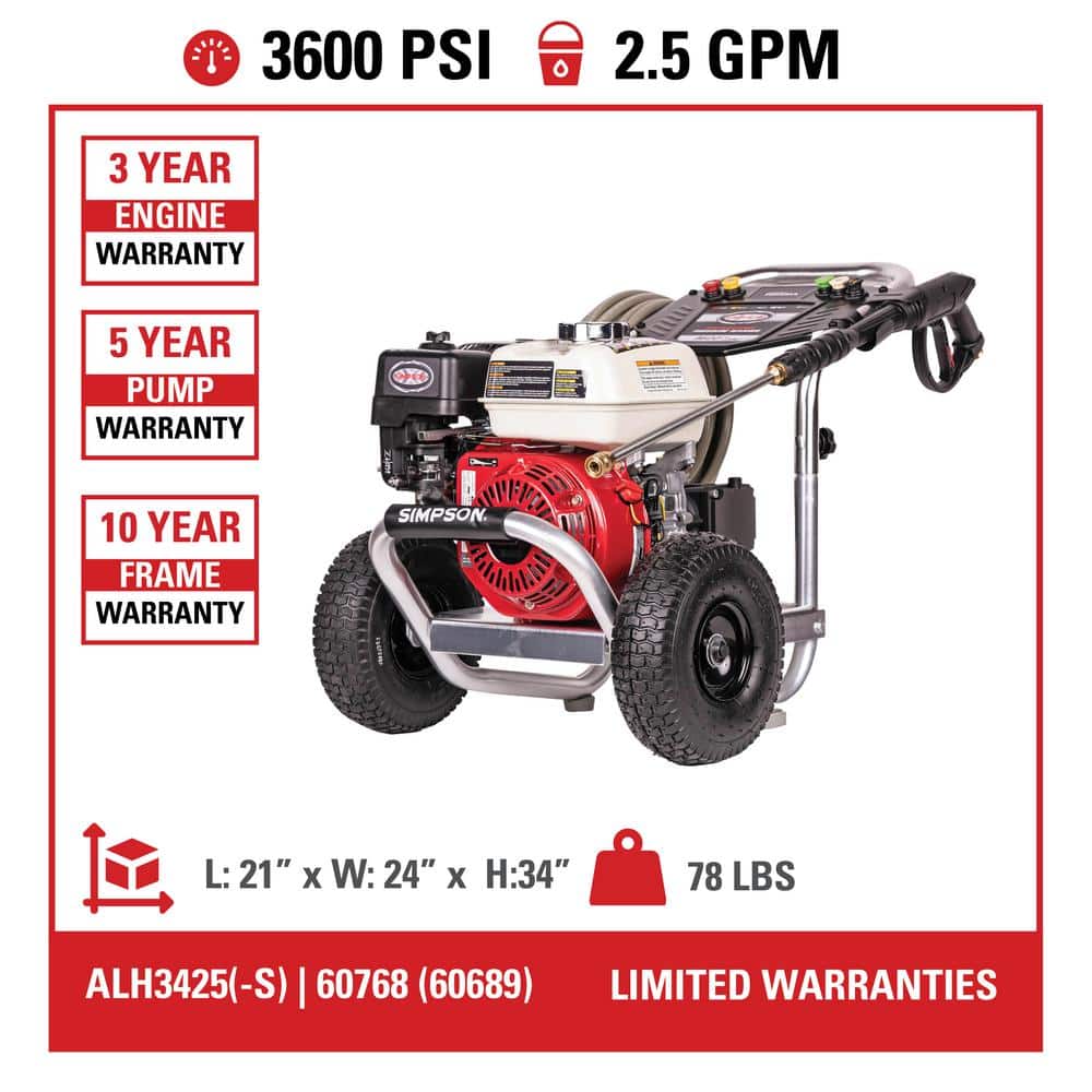 3600 PSI Gas Pressure Washer, HONDA GX200
