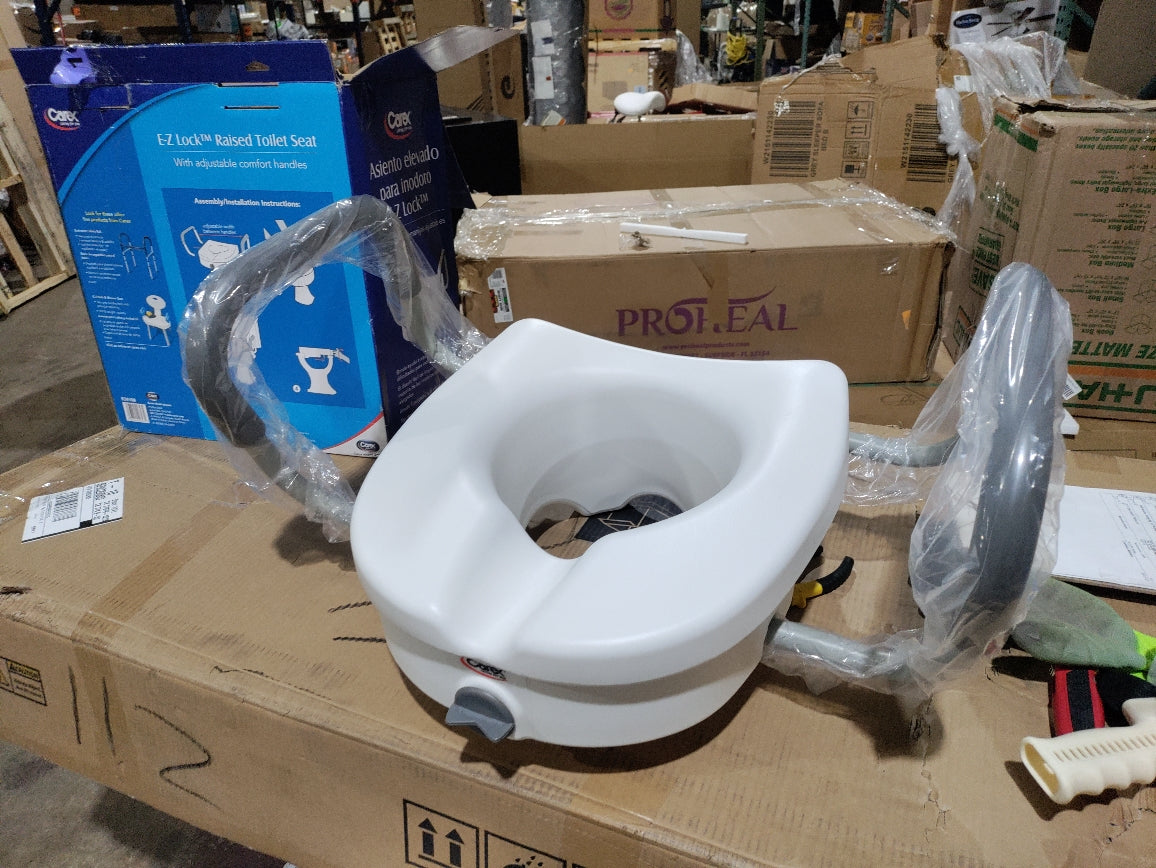 Carex E-Z Lock Raised Toilet Seat, 5 Riser - 32