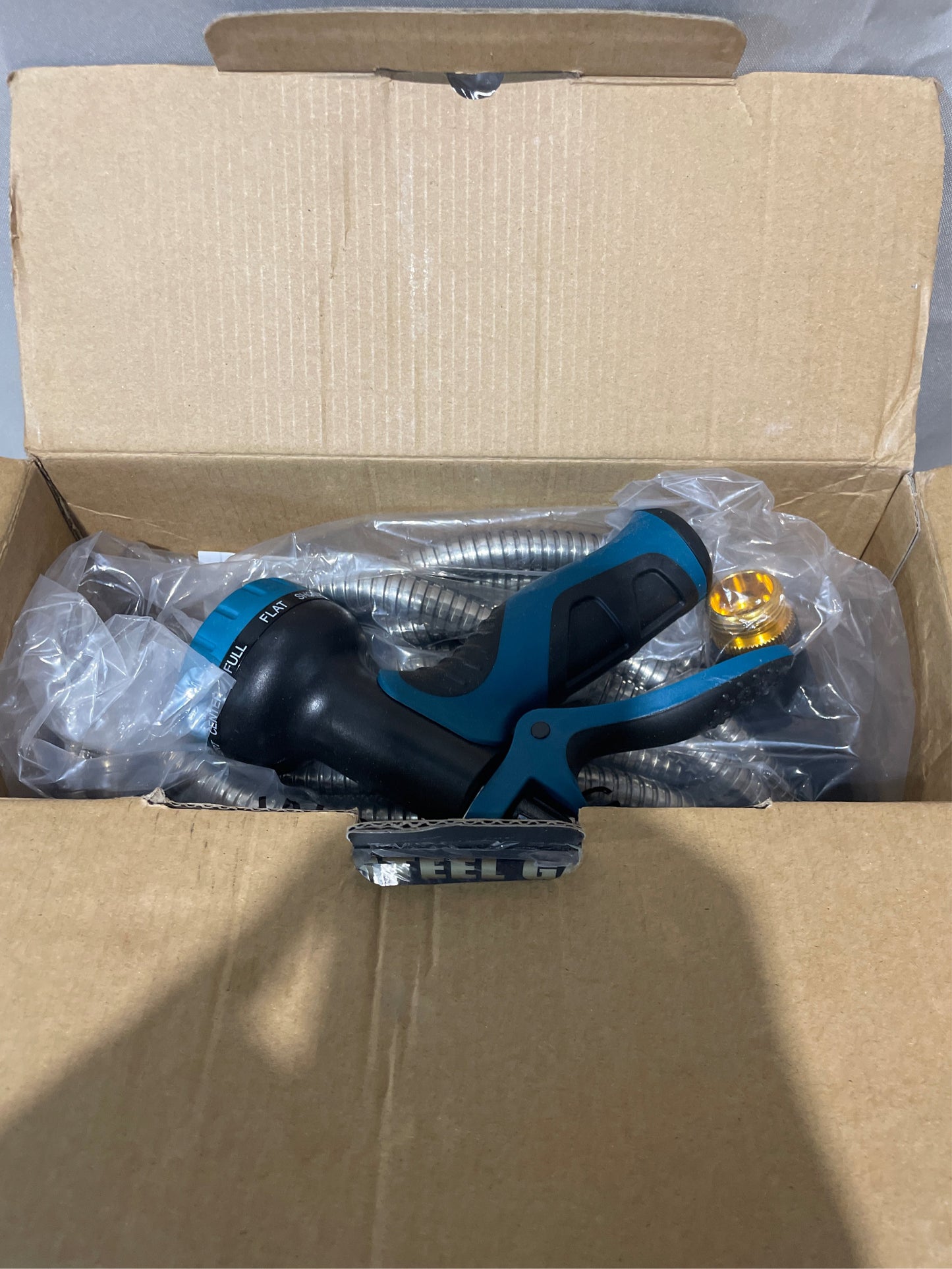 Lefree 100ft Metal Garden Hose, 10 Nozzle