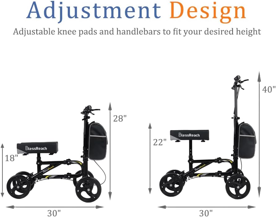 BlessReach Knee Scooter for Foot Injuries, 300 lbs - 13