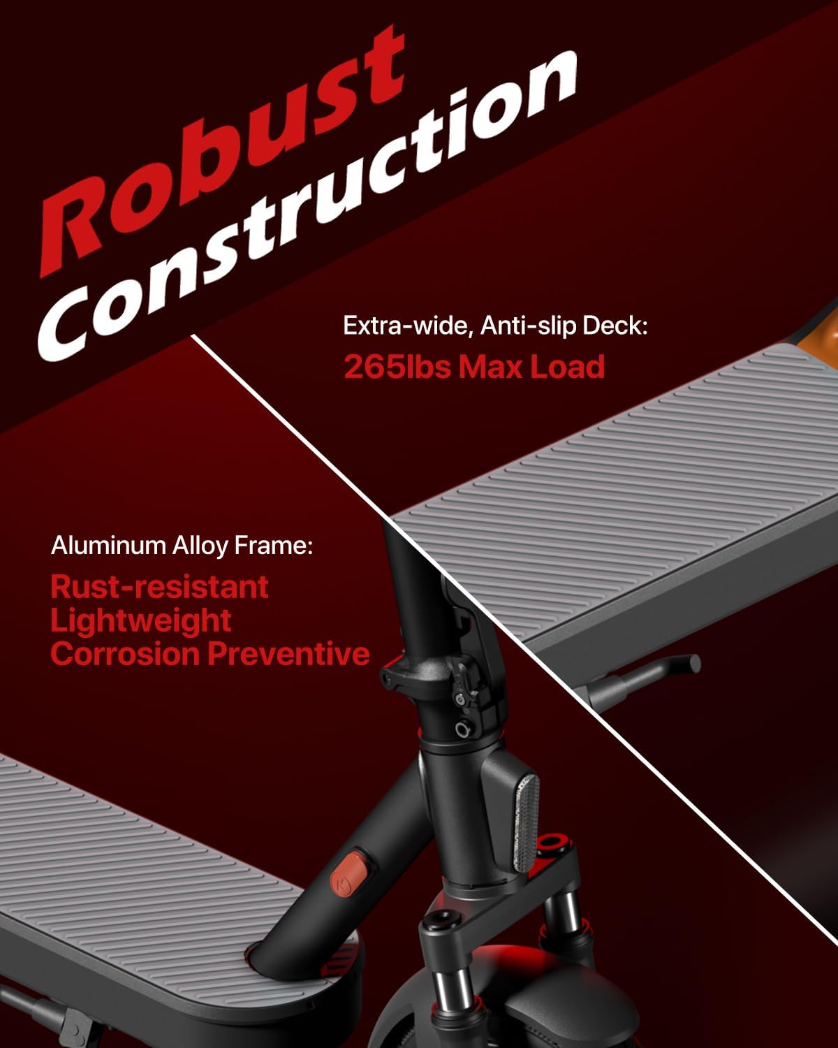 Electric Scooter with Suspension, Long Range