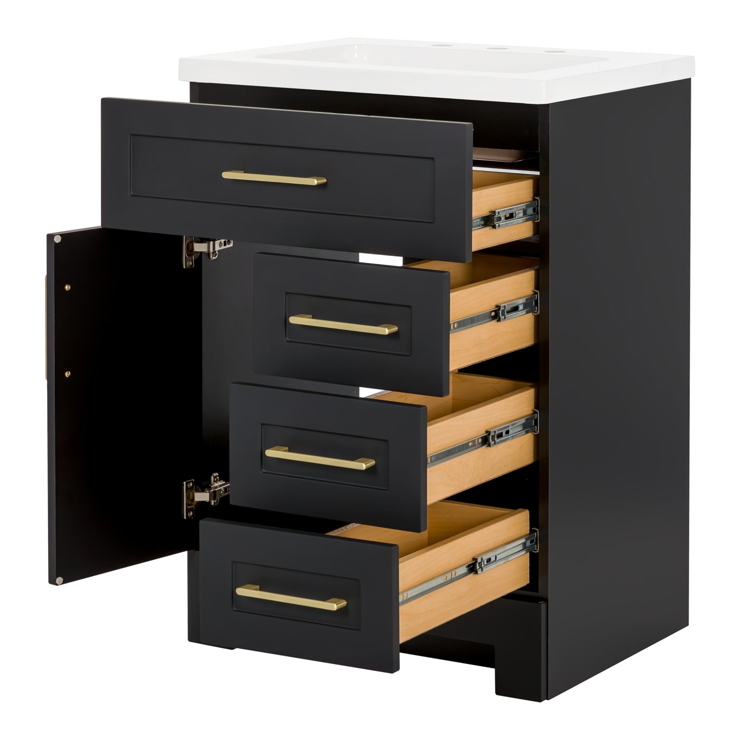 Style Selections Cauley 24-in Black Vanity Top