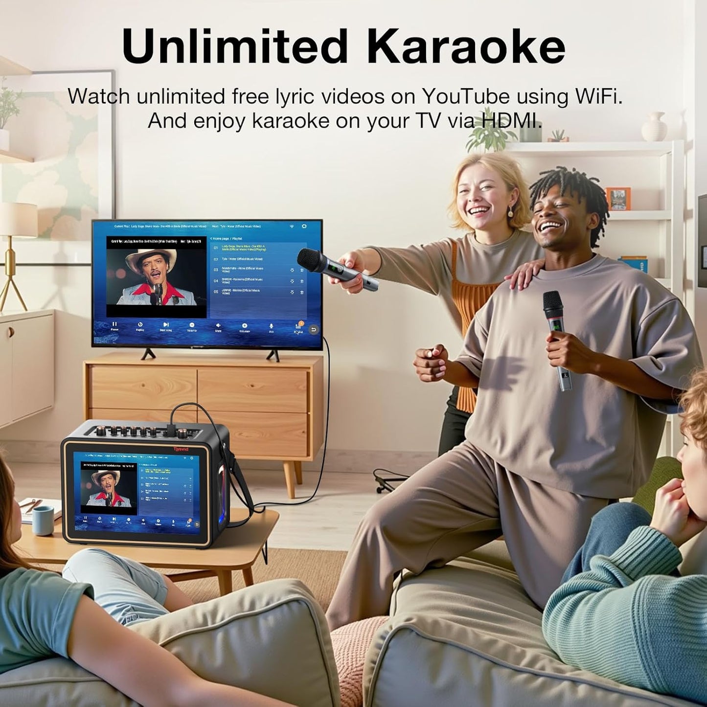Karaoke Machine, 12.1 Inch IPS Touch Screen