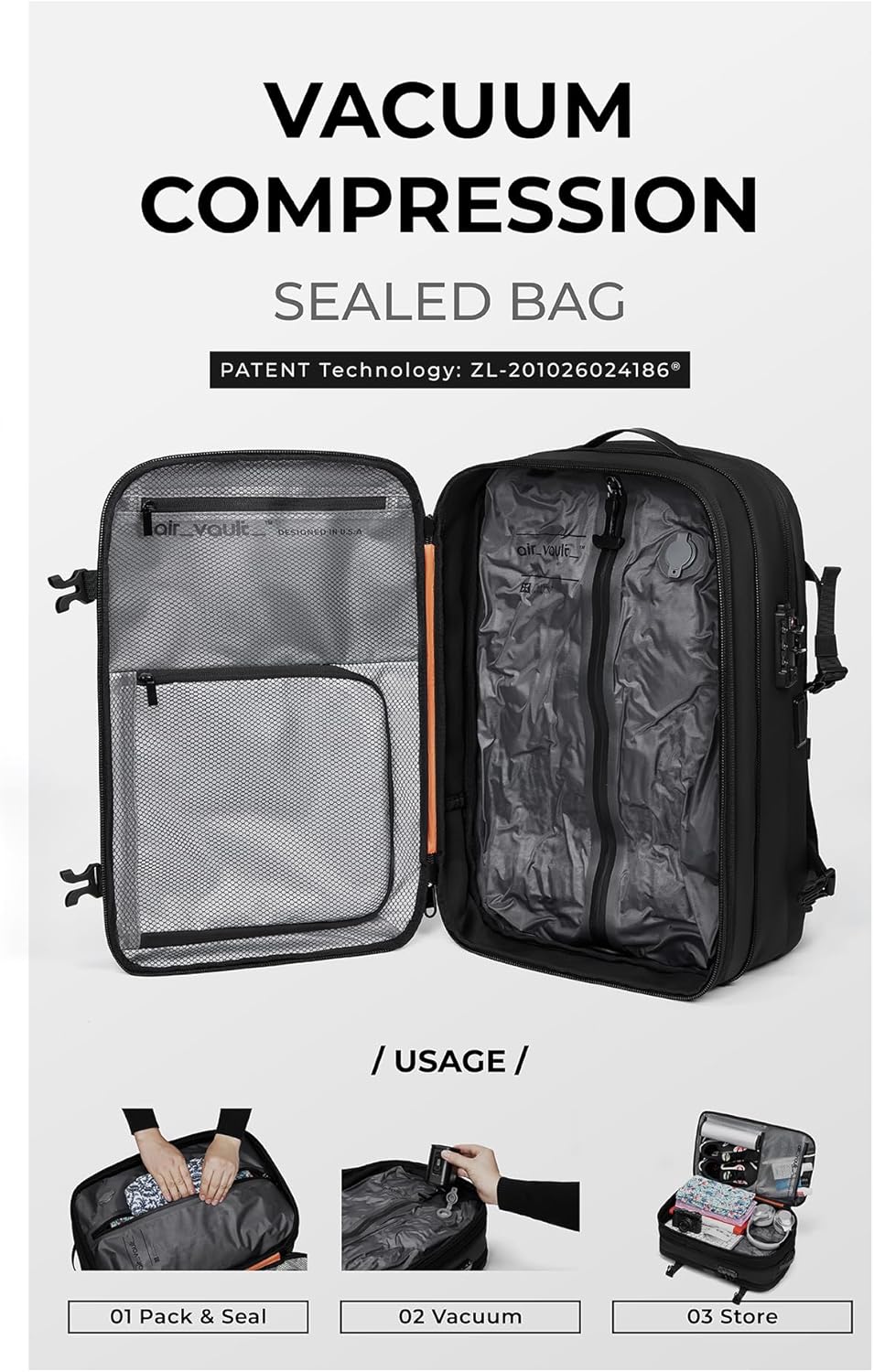 AirVault 60L Vacuum Seal Backpack - Blue